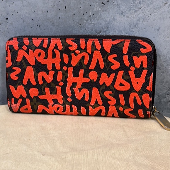 Louis Vuitton monogram neon orange graffiti zippy wallet by Stephen sprouse - Picture 3 of 14